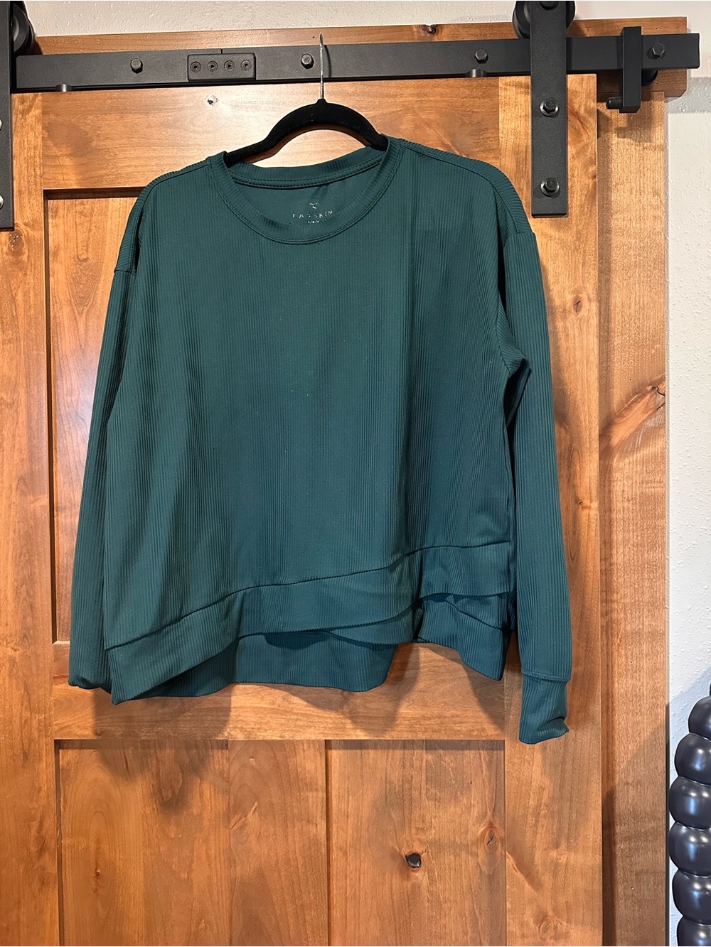 Danskin Dark Teal RibbedLayered-Hem Pullover